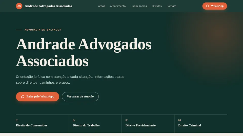 Exemplo de site de advogado, modelo Escritório completo